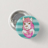 Pink Llama Sketch Llama Liebe Button (Vorne & Hinten)