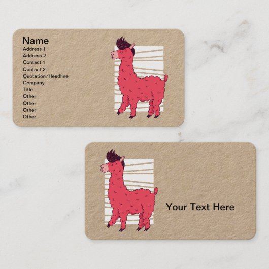 Pink Llama Visitenkarte (Vorne/Hinten)