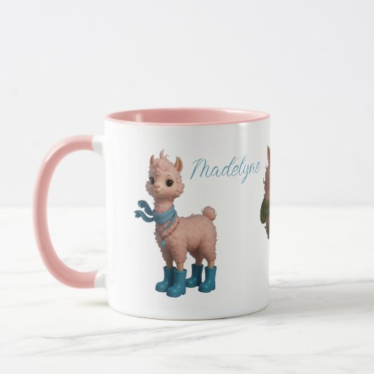 Pink Llamas Personalisiert Tasse (Links)