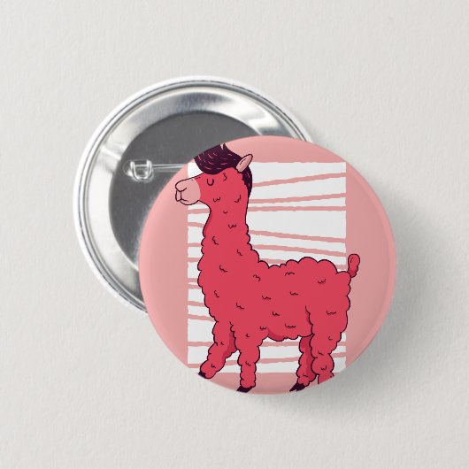 Pink Lllama Button (Vorne & Hinten)