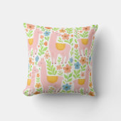 Pink Lllamas & Floral Design Pillows - Customize  Kissen (Vorderseite)
