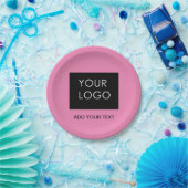 Pink - Logo für die benutzerdefinierbare Geschäfts Pappteller (Party)