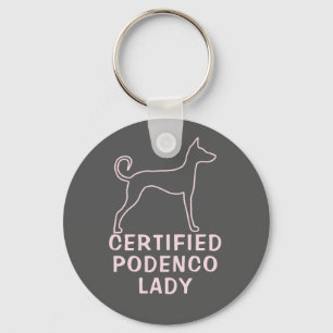 Pink-Logo für Podenco-Dog - individuell einstellba Schlüsselanhänger