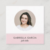 Pink Logo QR Code Photo Square Business Card Quadratische Visitenkarte (Vorderseite)