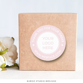 PInk Logo Vielen Dank für Ihre Bestellung Round Au Runder Aufkleber