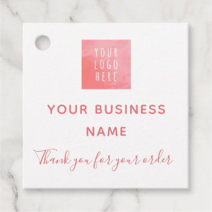 Pink Logo Watercolor Social Media Order Vielen Dan Geschenkanhänger