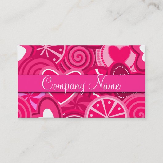Pink Lollipop Candy Shop Bakery Business Card Visitenkarte (Vorderseite)