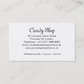 Pink Lollipop Candy Shop Bakery Business Card Visitenkarte (Rückseite)