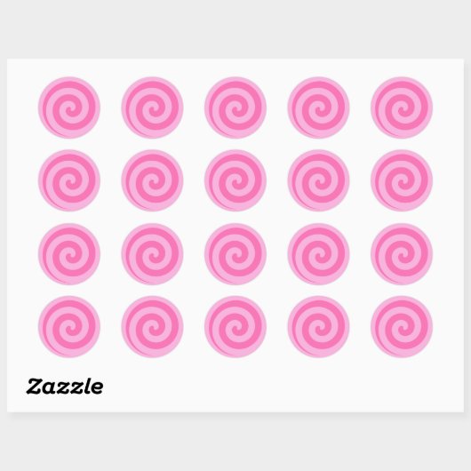 Pink Lollipop Swirl Circle Stickers (Blatt)