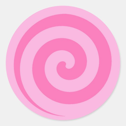 Pink Lollipop Swirl Circle Stickers (Vorderseite)