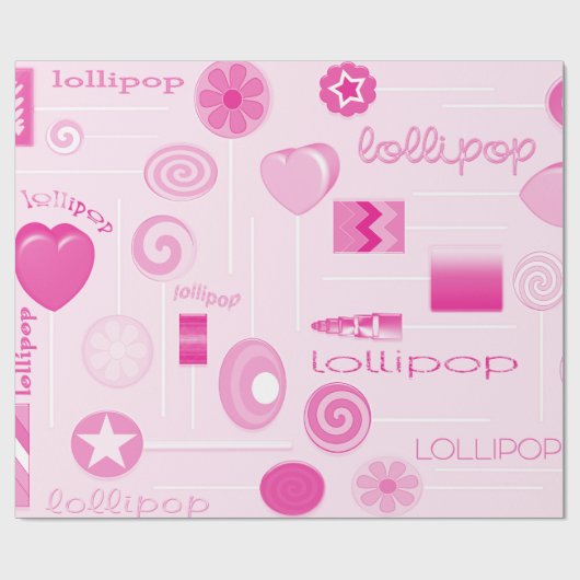 Pink Lollipops Geschenkpapier (Flach)