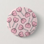 Pink Lollipops, Heart Lollipops, Lollipop Pattern Button (Vorderseite)