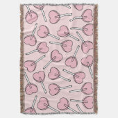 Pink Lollipops, Heart Lollipops, Lollipop Pattern Decke (Vorderseite Vertikal)