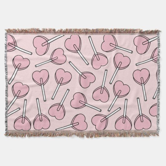 Pink Lollipops, Heart Lollipops, Lollipop Pattern Decke (Vorderseite)