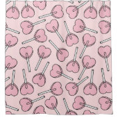 Pink Lollipops, Heart Lollipops, Lollipop Pattern Duschvorhang (Vorderseite)