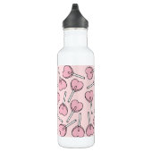 Pink Lollipops, Heart Lollipops, Lollipop Pattern Edelstahlflasche (Rechts)