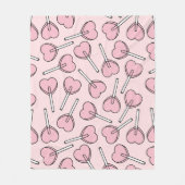 Pink Lollipops, Heart Lollipops, Lollipop Pattern Fleecedecke (Vorderseite)