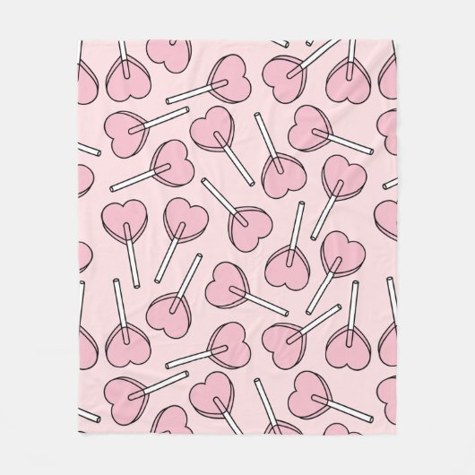 Pink Lollipops, Heart Lollipops, Lollipop Pattern Fleecedecke (Vorderseite)