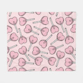 Pink Lollipops, Heart Lollipops, Lollipop Pattern Fleecedecke (Vorderseite (Horizontal))