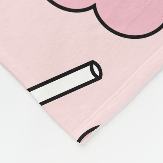 Pink Lollipops, Heart Lollipops, Lollipop Pattern Fleecedecke (Ecke)