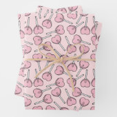 Pink Lollipops, Heart Lollipops, Lollipop Pattern Geschenkpapier Set (Beispiel)