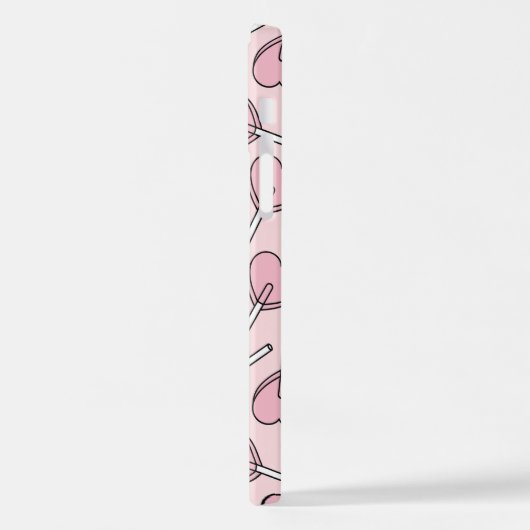 Pink Lollipops, Heart Lollipops, Lollipop Pattern iPhone Hülle (Linke Seite)