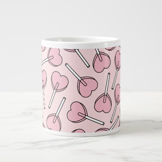 Pink Lollipops, Heart Lollipops, Lollipop Pattern Jumbo-Tasse (Vorderseite)