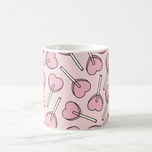 Pink Lollipops, Heart Lollipops, Lollipop Pattern Kaffeetasse (Mittel)
