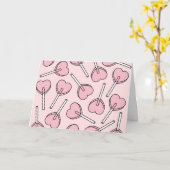 Pink Lollipops, Heart Lollipops, Lollipop Pattern Karte (Gelbe Blume)