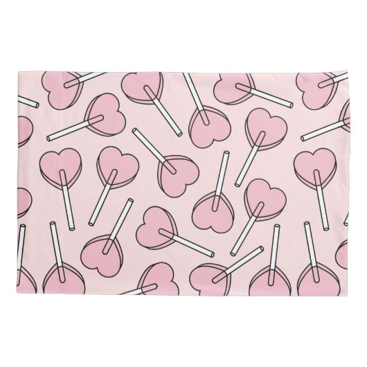 Pink Lollipops, Heart Lollipops, Lollipop Pattern Kissenbezug (Rückseite)