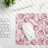 Pink Lollipops, Heart Lollipops, Lollipop Pattern Mousepad