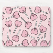 Pink Lollipops, Heart Lollipops, Lollipop Pattern Mousepad (Vorne)