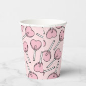 Pink Lollipops, Heart Lollipops, Lollipop Pattern Pappbecher (Rechts)