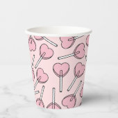 Pink Lollipops, Heart Lollipops, Lollipop Pattern Pappbecher (Vorderseite)