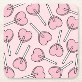Pink Lollipops, Heart Lollipops, Lollipop Pattern Rechteckiger Pappuntersetzer (Vorderseite)