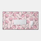 Pink Lollipops, Heart Lollipops, Lollipop Pattern Schreibtischunterlage (Tastatur & Maus)