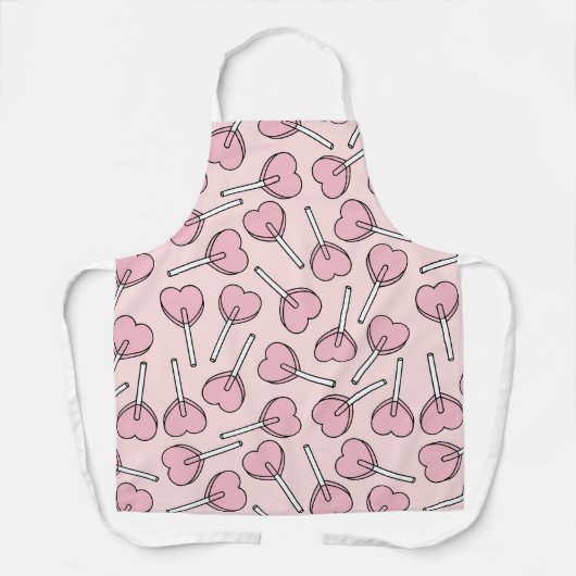 Pink Lollipops, Heart Lollipops, Lollipop Pattern Schürze (Vorderseite)