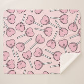 Pink Lollipops, Heart Lollipops, Lollipop Pattern Sherpadecke (Vorderseite (Horizontal))