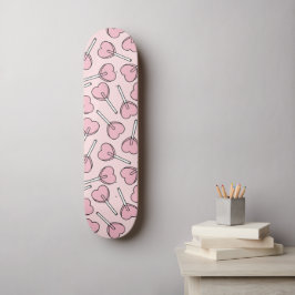 Pink Lollipops, Heart Lollipops, Lollipop Pattern Skateboard