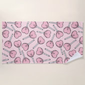 Pink Lollipops, Heart Lollipops, Lollipop Pattern Strandtuch (Vorderseite)