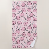 Pink Lollipops, Heart Lollipops, Lollipop Pattern Strandtuch (Vorderseite)