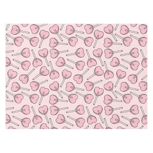 Pink Lollipops, Heart Lollipops, Lollipop Pattern Tischdecke (Vorderseite (Horizontal))