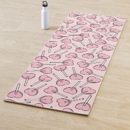 Pink Lollipops, Heart Lollipops, Lollipop Pattern Yogamatte