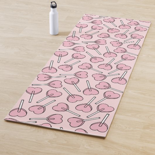 Pink Lollipops, Heart Lollipops, Lollipop Pattern Yogamatte (Beispiel)