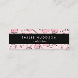Pink Lollipops, Heart Lollipops, Lolly, Candy Shop Mini Visitenkarte