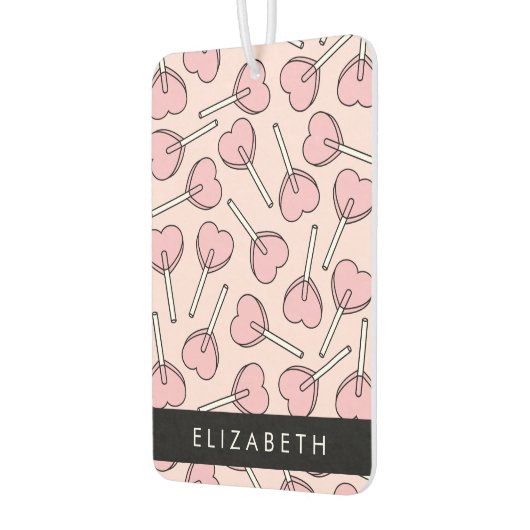 Pink Lollipops, Heart Lollipops, Lolly, Your Name Autolufterfrischer (Links)