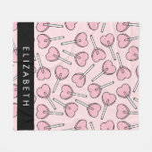 Pink Lollipops, Heart Lollipops, Lolly, Your Name Fleecedecke (Vorderseite (Horizontal))