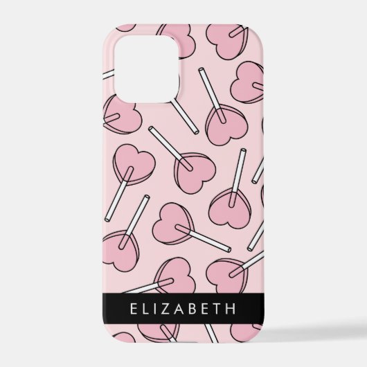 Pink Lollipops, Heart Lollipops, Lolly, Your Name iPhone Hülle (Rückseite)