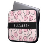 Pink Lollipops, Heart Lollipops, Lolly, Your Name Laptopschutzhülle (Vorderseite Links)