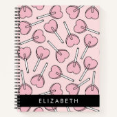 Pink Lollipops, Heart Lollipops, Lolly, Your Name Notizblock (Vorderseite)